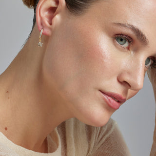 Pendientes de Circonita Brillante acabados en oro amarillo 18K - Kord-blanco