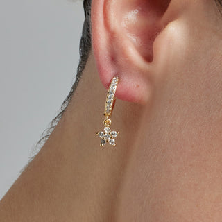 Pendientes de Circonita Brillante acabados en oro amarillo 18K - Kord-blanco