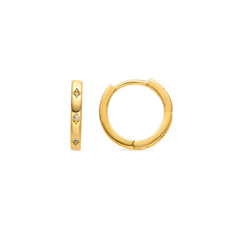 Pendientes con Circonita Brillante acabado oro 18K - Unya-blanco