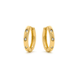 Pendientes con Circonita Brillante acabado oro 18K - Unya-blanco