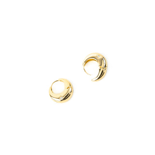 Pendientes con Circonita Brillante acabado oro 18k - Ricia-blanco