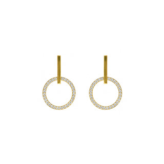 Pendientes acabado en oro amarillo 18k - Lally-blanco