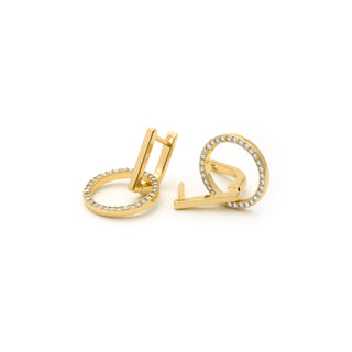Pendientes acabado en oro amarillo 18k - Lally-blanco