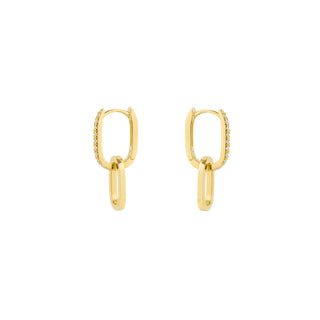 Pendientes acabado en oro amarillo 18k - Thuja-blanco