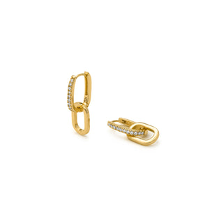 Pendientes acabado en oro amarillo 18k - Thuja-blanco