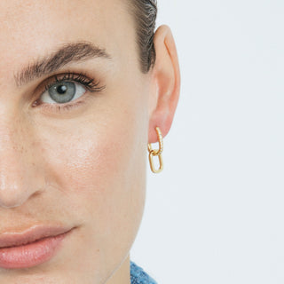 Pendientes acabado en oro amarillo 18k - Thuja-blanco