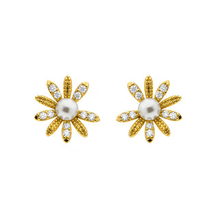 Pendientes acabado en oro amarillo 18k - Tynta-blanco