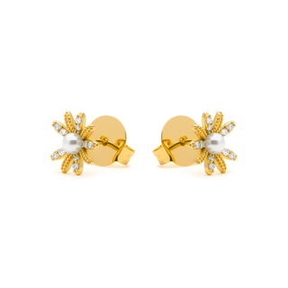 Pendientes acabado en oro amarillo 18k - Tynta-blanco