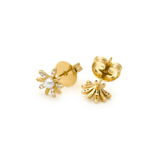 Pendientes acabado en oro amarillo 18k - Tynta-blanco