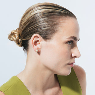 Pendientes acabado en oro amarillo 18k - Tynta-blanco