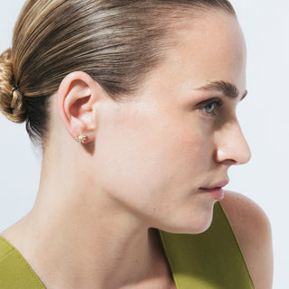 Pendientes acabado en oro amarillo 18k - Tynta-blanco