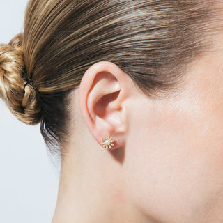 Pendientes acabado en oro amarillo 18k - Tynta-blanco