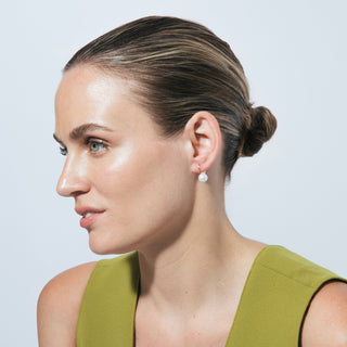 Pendientes acabado en oro amarillo 18k - Siansa-blanco