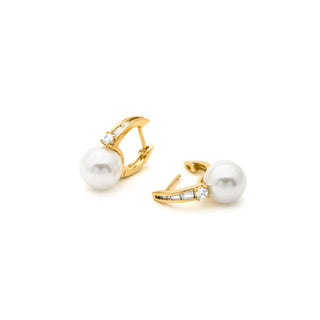 Pendientes acabado en oro amarillo 18k - Esha-blanco