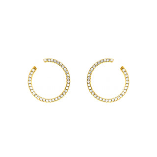 Pendientes acabado en oro amarillo 18k - Yona-blanco