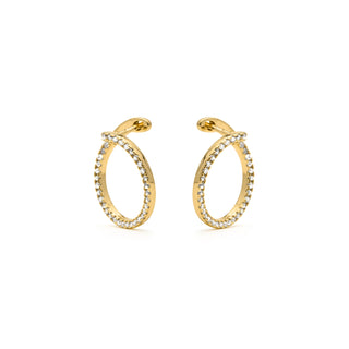 Pendientes acabado en oro amarillo 18k - Yona-blanco