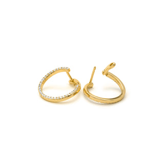 Pendientes acabado en oro amarillo 18k - Yona-blanco