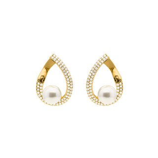 Pendientes acabado en oro amarillo 18k - Renci-blanco
