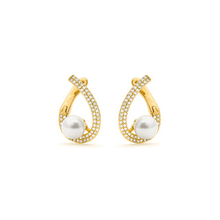 Pendientes acabado en oro amarillo 18k - Renci-blanco
