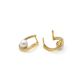 Pendientes acabado en oro amarillo 18k - Renci-blanco