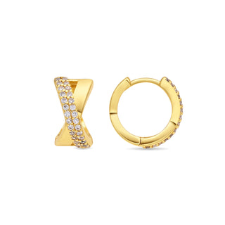 Pendientes de Circonita Brillante acabado en oro amarillo de 18k - Ihade-Dorado