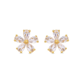 Pendientes de Circonita Brillante acabado en oro amarillo de 18k - Shayus-Dorado