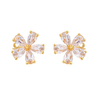 Pendientes de Circonita Brillante acabado en oro amarillo de 18k - Shayus-Dorado