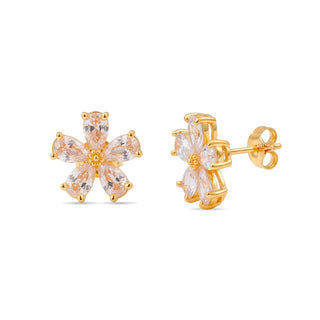 Pendientes de Circonita Brillante acabado en oro amarillo de 18k - Shayus-Dorado