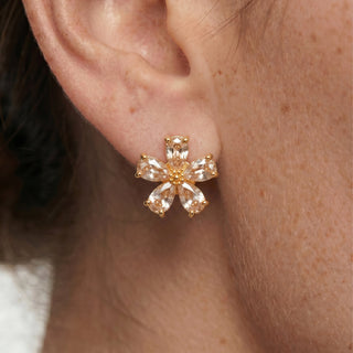 Pendientes de Circonita Brillante acabado en oro amarillo de 18k - Shayus-Dorado