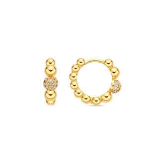Pendientes de Circonita Brillante acabado en oro amarillo de 18k - Lordae-Dorado