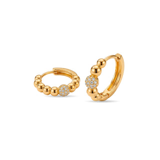 Pendientes de Circonita Brillante acabado en oro amarillo de 18k - Lordae-Dorado