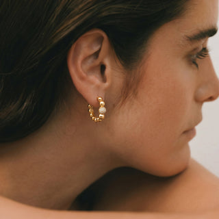 Pendientes de Circonita Brillante acabado en oro amarillo de 18k - Lordae-Dorado