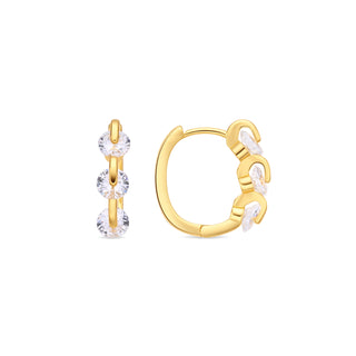 Pendientes de Circonita Brillante acabado en oro amarillo de 18k - Nili-Dorado