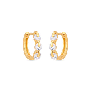 Pendientes de Circonita Brillante acabado en oro amarillo de 18k - Nili-Dorado