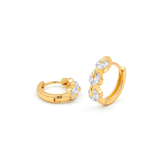 Pendientes de Circonita Brillante acabado en oro amarillo de 18k - Nili-Dorado