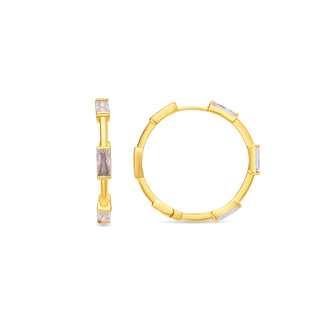Pendientes de Circonita Brillante acabado en oro amarillo de 18k - Shise-Dorado