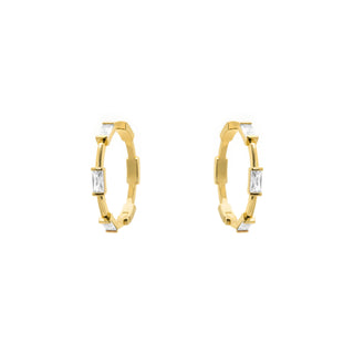 Pendientes de Circonita Brillante acabado en oro amarillo de 18k - Shise-Dorado
