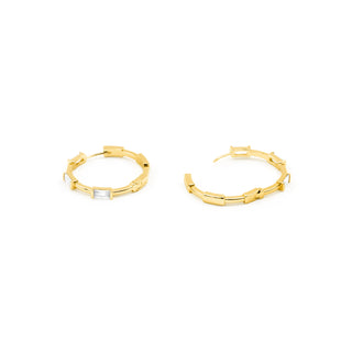 Pendientes de Circonita Brillante acabado en oro amarillo de 18k - Shise-Dorado