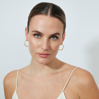 Pendientes de Circonita Brillante acabado en oro amarillo de 18k - Shise-Dorado