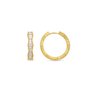 Pendientes de Circonita Brillante acabado en oro amarillo de 18k - Sadim-Dorado