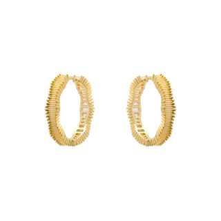 Pendientes de Circonita Brillante acabado en oro amarillo de 18k - Sadim-Dorado