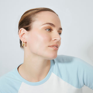 Pendientes de Circonita Brillante acabado en oro amarillo de 18k - Sadim-Dorado