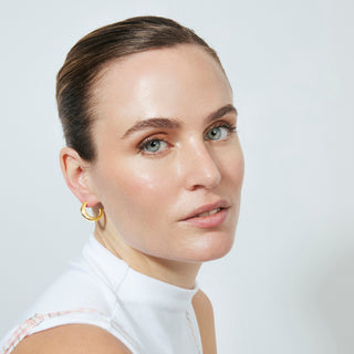 Pendientes acabado en oro amarillo de 18k - Tindia-Dorado