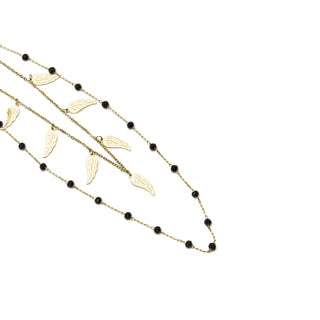 Collar de Onix acabado en oro amarillo 18K - Omka-negro