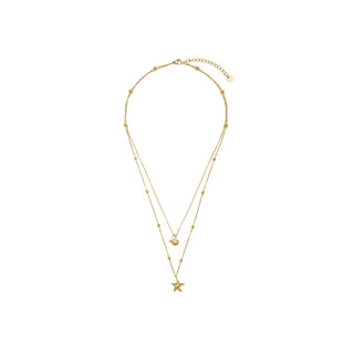 Collar acabado oro amarillo de 18k y Perla Blanca - Stik-blanco
