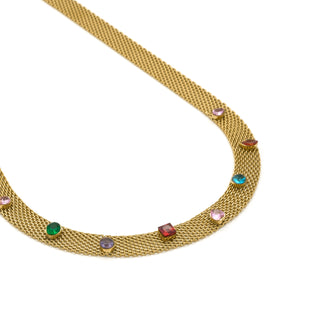 Collar de Circonita Multicolor acabado en oro amarillo 18k - Vaine-multicolor