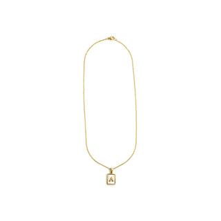 Collar de Madreperla Blanca acabado en oro amarillo de 18k - Alphabet-blanco