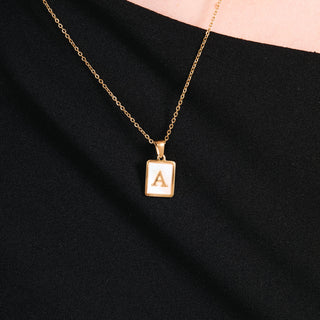 Collar de Madreperla Blanca acabado en oro amarillo de 18k - Alphabet-blanco