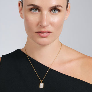 Collar de Madreperla Blanca acabado en oro amarillo de 18k - Alphabet-blanco