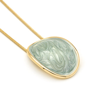 Collar de Lacado Verde acabado en oro amarillo 18k - Sul-verde